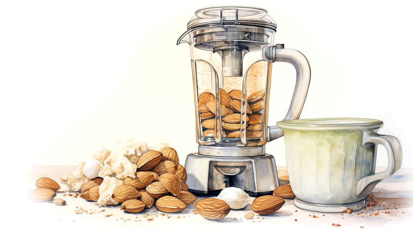 blender with almonds