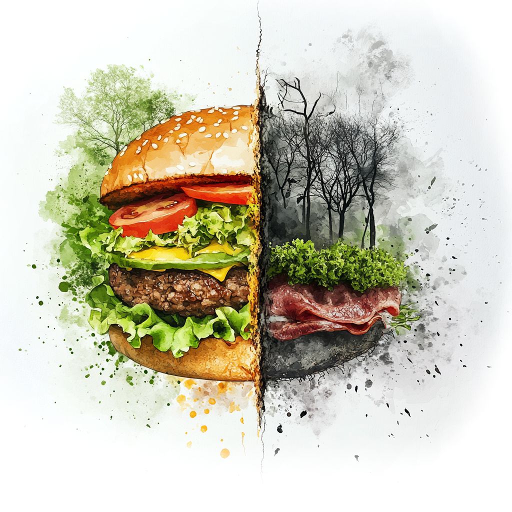 burger vegano versus burger de carne