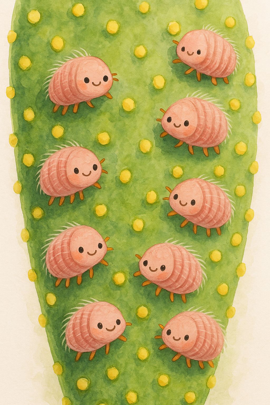 cochonilhas na folha de cactos
