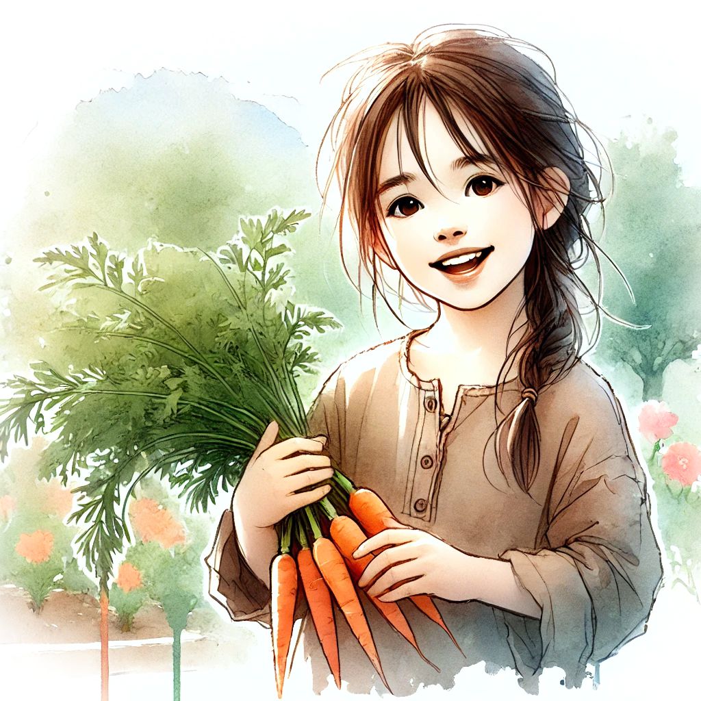 girl with carrots