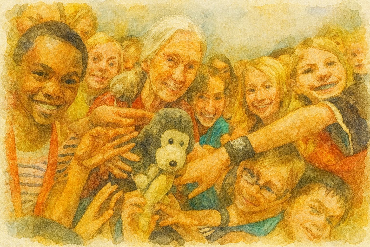 jane goodall com criancas