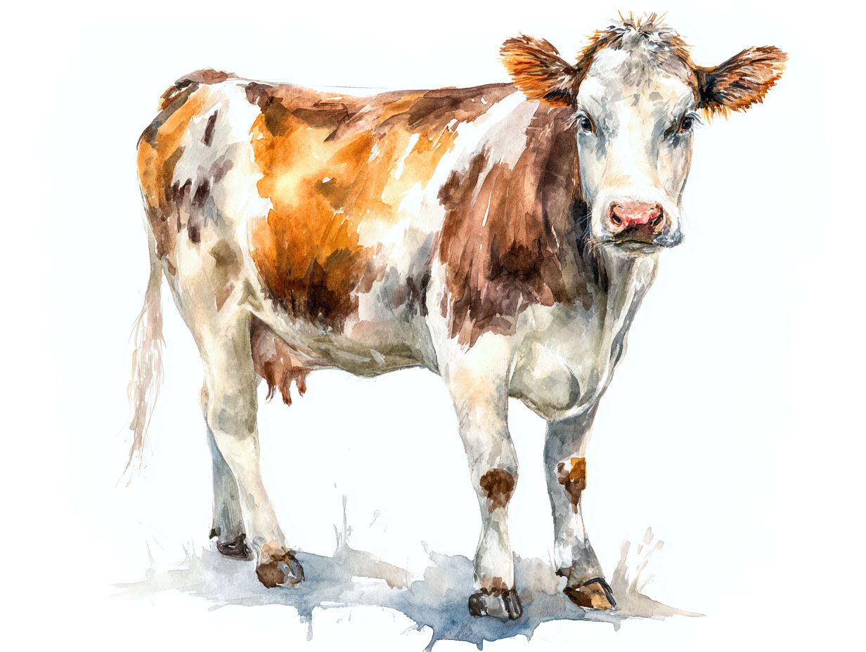 vaca fundo branco