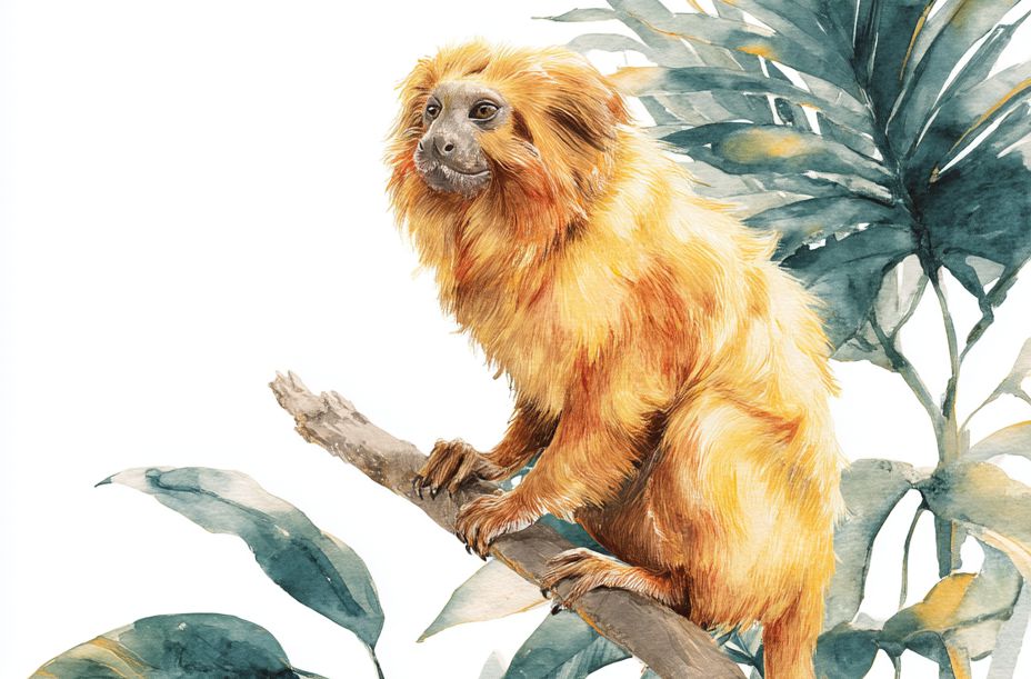 Mico-leão-dourado, primata brasileiro como os acolhidos pelo Projeto Mucky