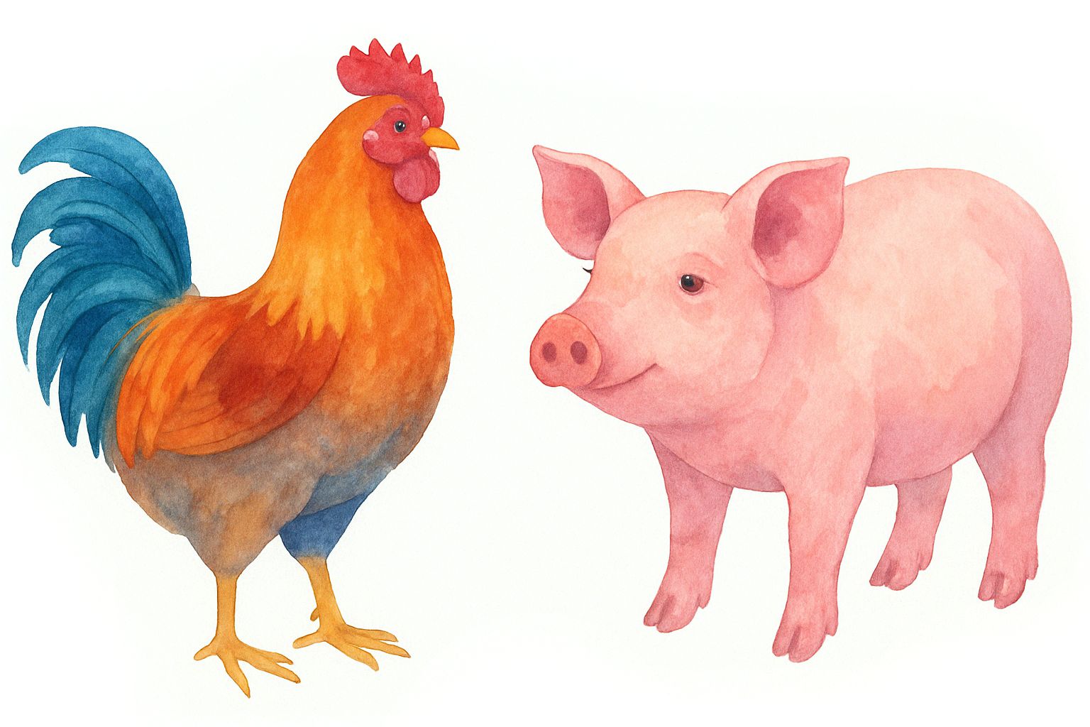 galinha e porco
