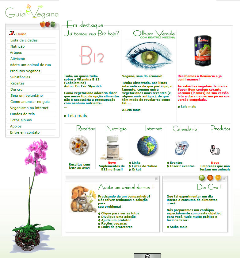 guia vegano no lançamento em 2005
