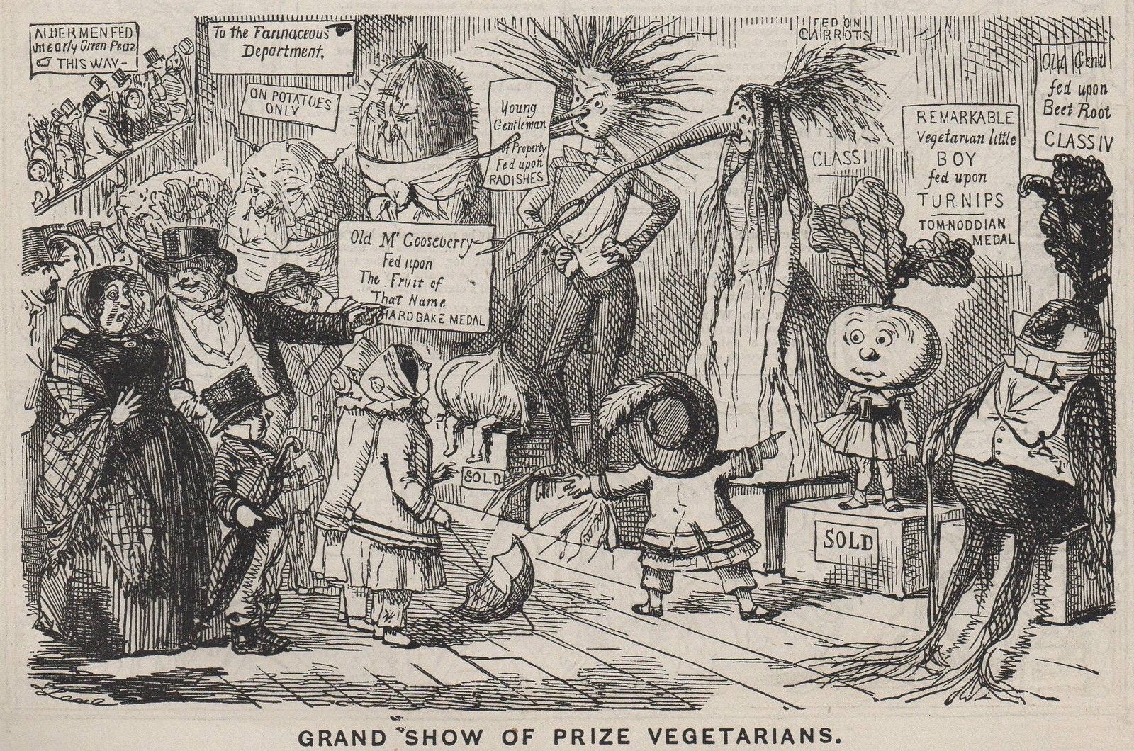 This original cartoon is from an 1852 London magazine