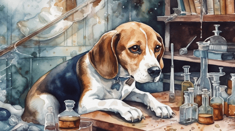 beagle no laboratorio
